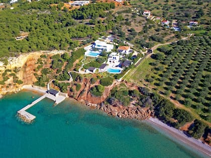 Una imagen aérea de su hogar en Grecia