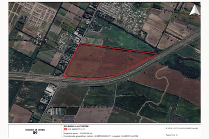 Una imagen aérea del predio