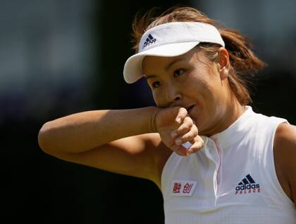 Una imagen de archivo de la tenista china Peng Shuai en Wimbledon, el 3 de julio de 2018