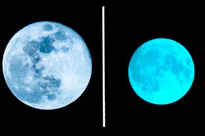 Una imagen de de la "luna azul" de 2018