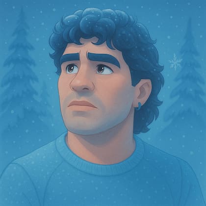 Una imagen de Diego Armando Maradona editada con el "modo Frozen" de ChatGPT