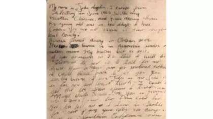 Una imagen de la carta enviada presuntamente por John Anglin (Foto: KPIX)