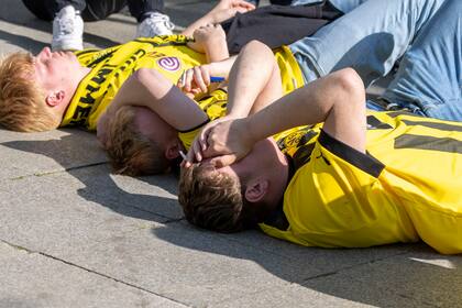Una imagen de la desolación de los hinchas del Dortmund
