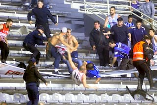 Hinchas rodando por las tribunas: crónica de la gravísima pelea entre Peñarol y Quilmes de Mar del Plata