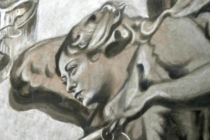 Una imagen del fresco recientemente restaurado en la Basílica de San Lorenzo en Lucina, donde se dice que un ángel se parece a la primera ministra de Italia, Giorgia Meloni