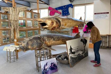 Una imagen del interior del Museo y Parque Nacional Ainu, de Upopoy, un lugar establecido en la isla japonesa de Hokkaido para honrar la memoria y la cultura de la etnia Ainu, que fue marginada por mucho tiempo