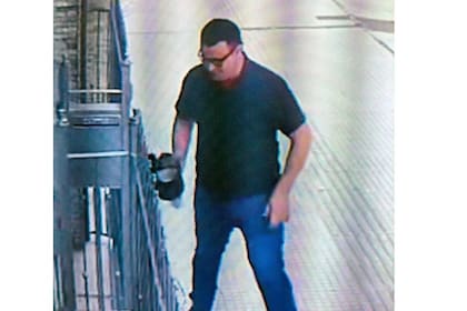 Una imagen del sospechoso tras llevar a cabo el robo a Elsa Marchetti, esposa del empresario Filiberto Braida