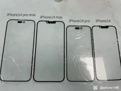 Una imagen filtrada permite ver el cambio de aspecto que tendrá el iPhone 14, con la pantalla rediseñada para incorporar la cámara y el sensor de Face ID dentro de la misma