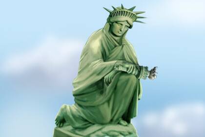 Una imagen icónica: la Estatua de la Libertad y el gesto de protesta de Colin Kaepernick
