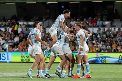 Una imagen imborrable del festejo de los Pumas 7s en Perth