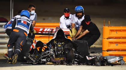 Una imagen impactante de cómo quedó el Haas de Grosjean