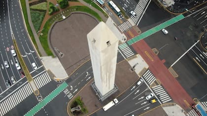 Una imagen poco habitual del Obelisco