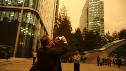 La tormenta y su paleta de colores fueron compartidas rápidamente en todas las redes sociales