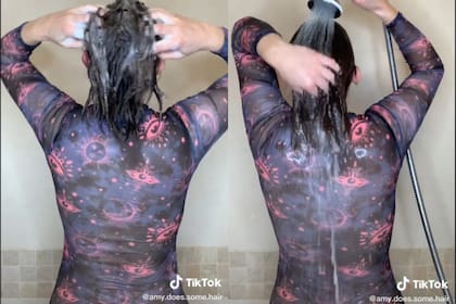 Una influencer mostró en TikTok cuál es la manera correcta de lavarse el cabello