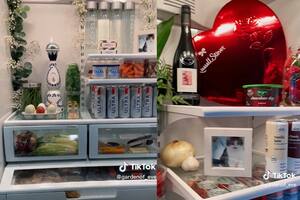Una joven muestra sus inusuales decoraciones para el interior de la heladera en su cuenta de TikTok