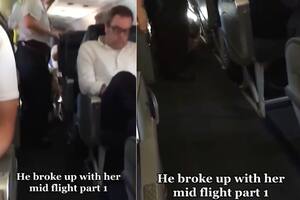 Su novio la dejó en pleno vuelo y su enajenada reacción a bordo fue de película