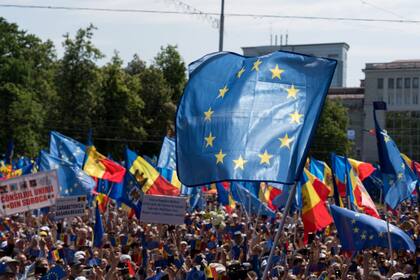Una manifestación a favor del ingreso de Moldavia a la UE en Chisinau