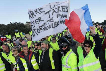 Una manifestación de los "chalecos amarillos" en Antibes, el 17 de noviembre pasado