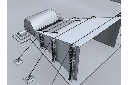 Una maqueta del molino eólico