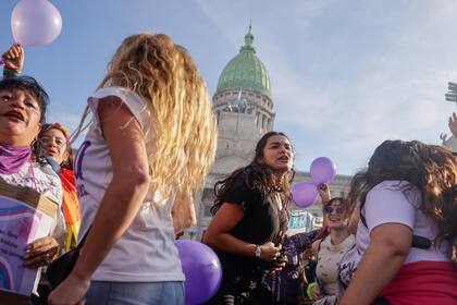 Una marcha del colectivo "Ni una menos" a Plaza de Mayo en julio de 2023