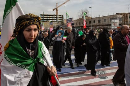 Una marcha para conmemorar el 47.º aniversario de la Revolución Islámica, en Teherán, en febrero
