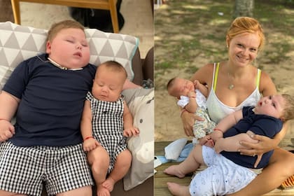 Una maternidad desafiante e inesperada. Barbi con Joaquín y Delfina.