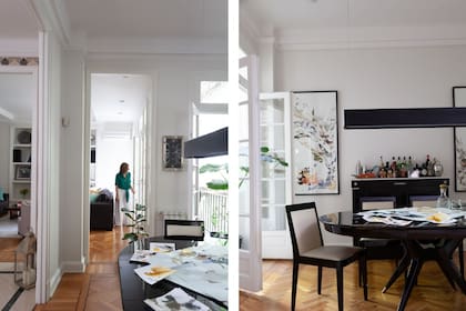 “Una mesa especial merece una compañía especial”, dice sobre el artefacto lineal (La Feliz). Al mueble comprado en un remate le agregaron la tapa de mármol.