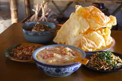 Una mesa típica de las que arma para su familia