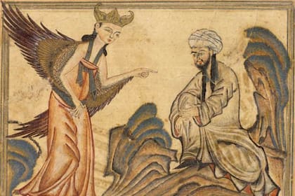 Una miniatura del siglo XV, que retrata el momento en el que Mahoma recibe la revelación del arcángel Gabriel