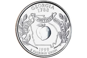 Una moneda de 25 centavos de Georgia puede llegar a valer US10 mil debido a sus errores (Archivo)