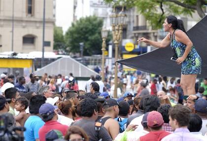 Una mujer, ayer, en plena asamblea