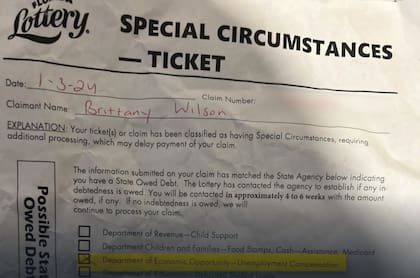 Una mujer de Florida no pudo cobrar sus ganancias de un juego instantáneo porque le pagaron exceso por desempleo