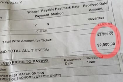 Una mujer de Kissimmee, Florida, ganó casi US$3000 en la lotería, pero no pudo cobrarlos porque el estado los retuvo