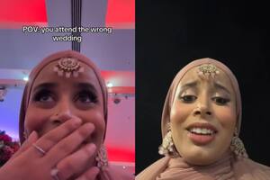 Una mujer fue a la boda de una desconocida por error y luego recibió un inesperado mensaje de la novia (Captura: TikTok)