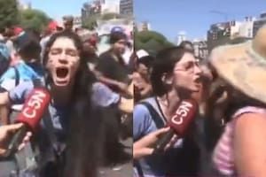 Una mujer increpó a los manifestantes durante la marcha de la CGT y hubo tensión