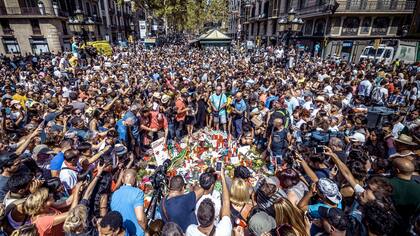 El homenaje a las víctimas del ataque en las ramblas de Barcelona