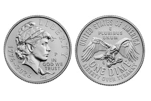 Así es la nueva moneda de 10 centavos que conmemora el 250 aniversario de independencia de EE.UU.