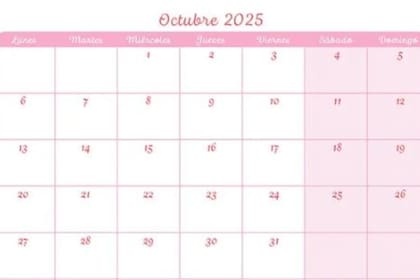 Una opción para planificar las actividades de octubre 2025
