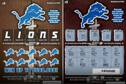 Una pareja de adultos mayores ganó con un raspadito de los Leones de Detroit (DetroitLions/LoteríadeMichigan)