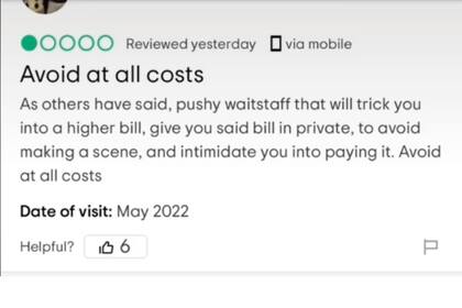 Una pareja de recién casados recibió la cuenta de un restaurante en Grecia y no lo podía creer