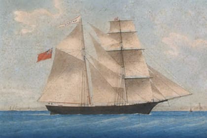 Una pintura de un artista desconocido, realizada 1861 del Mary Celeste
