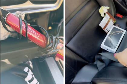Una plancha para el cabello y un Iphone, entre los objetos que encontró en el auto que lavó