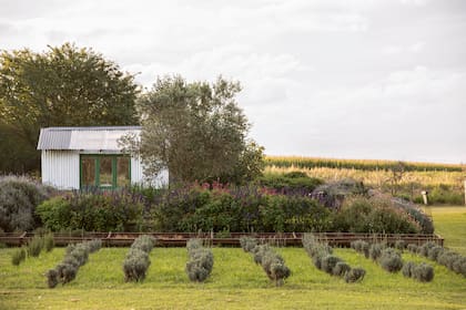 Una postal de las sierras en Tandil, y la casa de Mercedes enmarcando el horizonte.