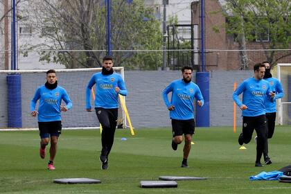 El entrenamiento de Boca en Casa Amarilla.