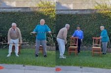 Mostró la rutina de entrenamiento que armó para sus abuelos y se volvió viral