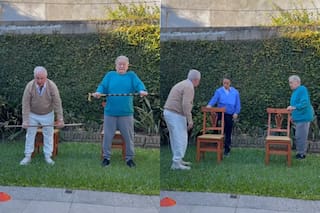 Mostró la rutina de entrenamiento que armó para sus abuelos y se volvió viral