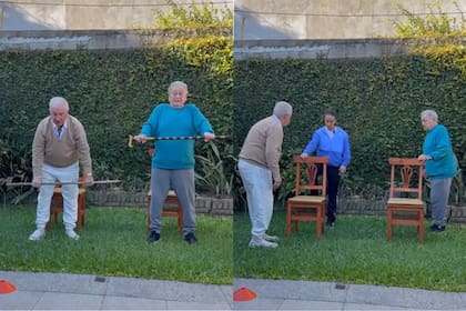 Una profesora de educación física compartió su día de entrenamiento junto a sus abuelos (Foto: Captura de video / Instagram @micasalemi.pf)