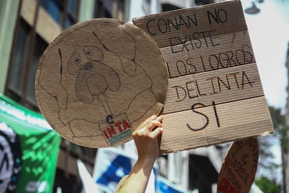 Una protesta de trabajadores del INTA