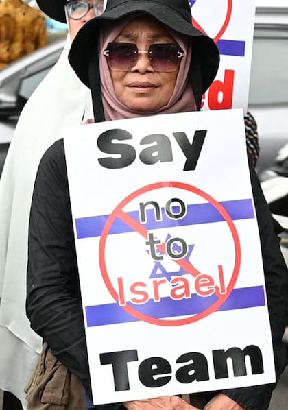 Una protesta en Yakarta contra la participación de la selección israelí en el Mundial Sub 20. (ADEK BERRY / AFP)