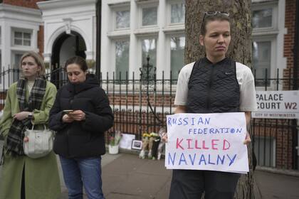 Una protesta frente a la embajada rusa en Londres